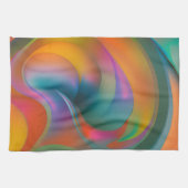 Kleurrijke Abstracte Zwemelen Oranje Blauw Groen R Theedoek (Horizontaal)