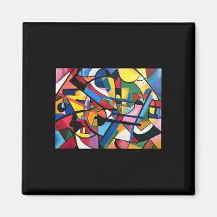 Kleurrijke abstractie geometrische vormen kunst st magneet