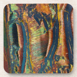 Kleurrijke abstractie van een Tijgeroog Bier Onderzetter