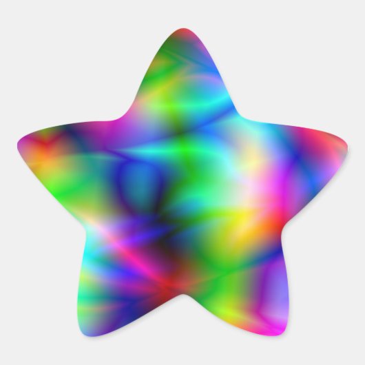 Kleurrijke Abstraction Star Sticker (Voorkant)