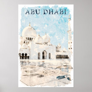 Kleurrijke Abu Dhabi UAE Monument Poster