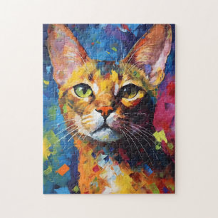 Kleurrijke Abyssinische kat Legpuzzel