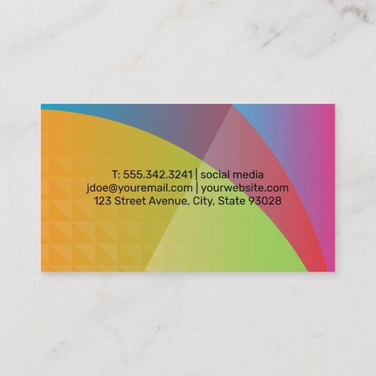 Kleurrijke Achtergrond | Digitale Bloem Visitekaartje (Achterkant)