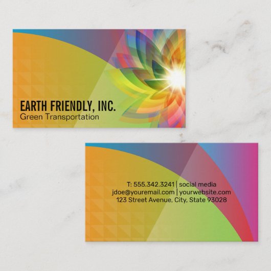 Kleurrijke Achtergrond | Digitale Bloem Visitekaartje (Voorkant / Achterkant)