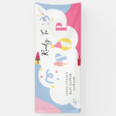 Kleurrijke achtergrond Popsicle Baby shower Spandoek (Verticaal)