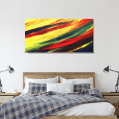 Kleurrijke Acryl Abstract Triptych Verpakt Canvas (Insitu (Slaapkamer))