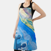 Kleurrijke acryl schilderij, gestructureerde achte schort (Insitu)