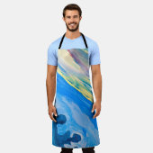 Kleurrijke acryl schilderij, gestructureerde achte schort (Gedragen)