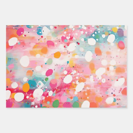 Kleurrijke acryl schilderij stijl inpakpapier vel (Voorkant 3)