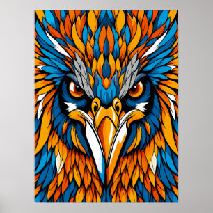 Kleurrijke Adelaar Portret Abstract Poster