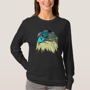 Kleurrijke Adelaar stempel Amerikaanse vogel dier T-shirt