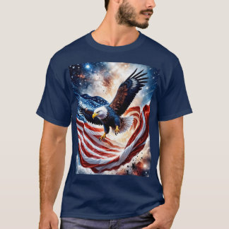 Kleurrijke adelaar tijdens de vlucht t-shirt