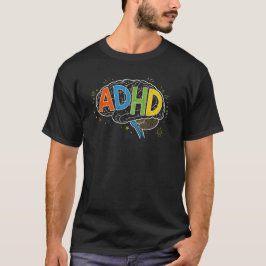 Kleurrijke ADHD Brain Chalkboard Art Neurodiversit T-shirt