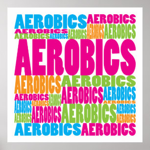 Kleurrijke aerobics poster