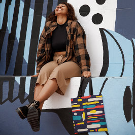 Kleurrijke afgeronde rechthoek draagtas