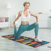 kleurrijke afgeronde rechthoek yogamat