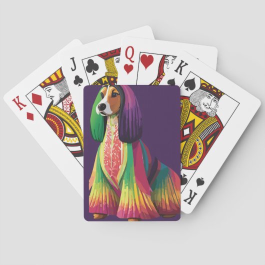 Kleurrijke Afghaanse Hond Pokerkaarten (Achterkant)