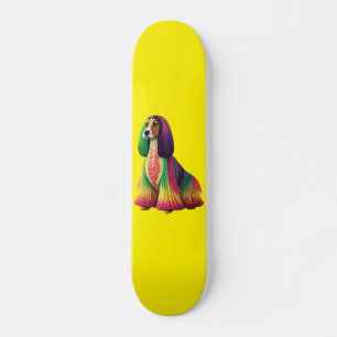 Kleurrijke Afghaanse Hond Skateboard