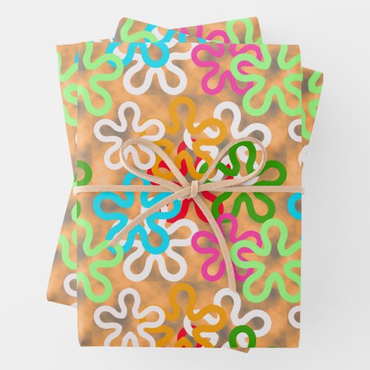 Kleurrijke African Blob Abstract Shapes Pattern Inpakpapier Vel (In situ)