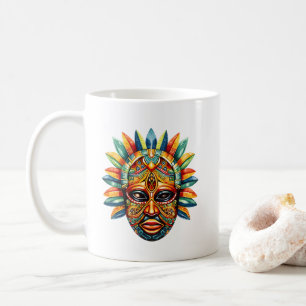 Kleurrijke African Mask Coffee Mok