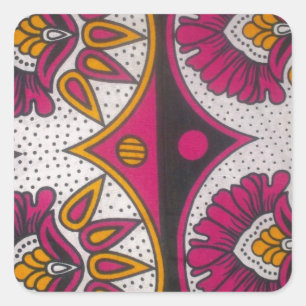 Kleurrijke Afrikaanse stof Motief Art Print Vierkante Sticker