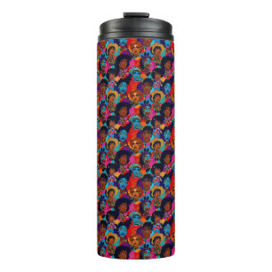 Kleurrijke Afrikaanse vrouwen op blauw Thermosbeker
