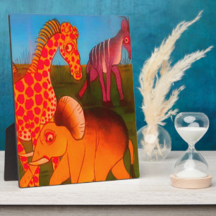 Kleurrijke Afrikaanse wilde dieren kleuren ontwer Fotoplaat