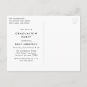 Kleurrijke afstudeerfeest foto met rode achtergron uitnodiging briefkaart (Achterkant)