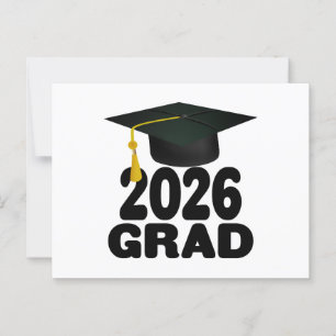 Kleurrijke afstudeerhoed Klas van 2026 Afstuderen Briefkaart