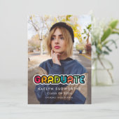  kleurrijke Afstuderen foto Aankondiging (Staand voorkant)