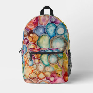 Kleurrijke Agaat Geode Edelsteen (5) Bedrukte Rugzak