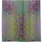 Kleurrijke Alcoholinkt, Groen en Bourgogne Abstrac Douchegordijn (Voorkant)