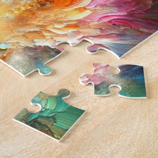 Kleurrijke alcoholinkt Opal Abstracte kunst Legpuzzel (Zijkant)