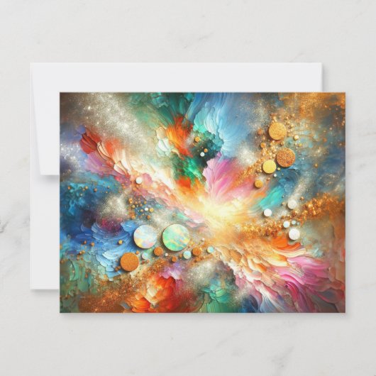 Kleurrijke alcoholinkt Opal Abstracte kunst Notitiekaartje (Voorkant)