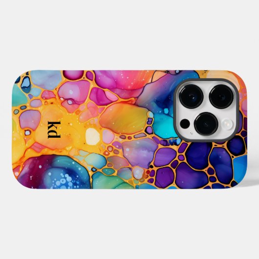 Kleurrijke alcoholinkt waterverven achtergrond Case-Mate iPhone case (Achterkant (horizontaal))