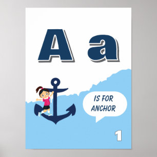 Kleurrijke alfabet-leerposter letter A Poster