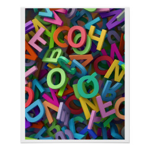 Kleurrijke Alfabet Letters Typografie Speels Leren Perfect Poster