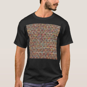 Kleurrijke Alice in Wonderland Tekstboek Kunst T-shirt
