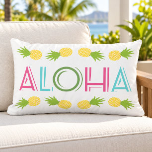 Kleurrijke Aloha Ananas Tropisch Buitenkussen
