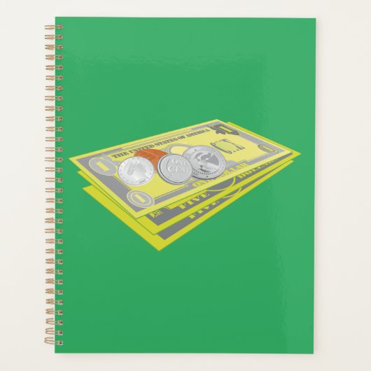 Kleurrijke Amerikaanse geld en munten Planner (Voorkant)