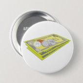 Kleurrijke Amerikaanse geld en munten Ronde Button 7,6 Cm (Voorkant /achterkant)