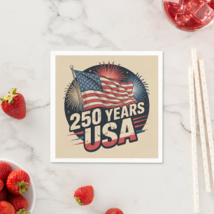 Kleurrijke Amerikaanse Vlag 250 Jaar USA Servet