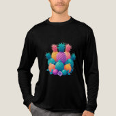Kleurrijke ananananas Tri-Blend shirt (Voorkant volledig)