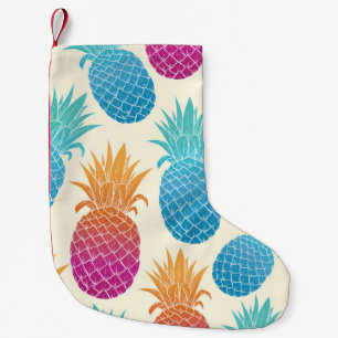 Kleurrijke ananas lichtgele achtergrond kleine kerstsok