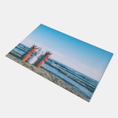 Kleurrijke ananas op het strand deurmat (Schuin)