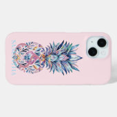 Kleurrijke ananas roze Case-Mate iPhone case (Achterkant (horizontaal))
