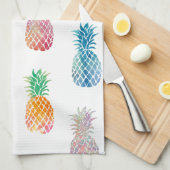 Kleurrijke ananas theedoek (Quarter Fold)