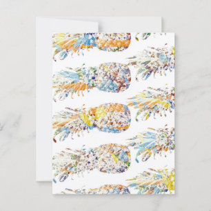 Kleurrijke ananasprint briefkaart