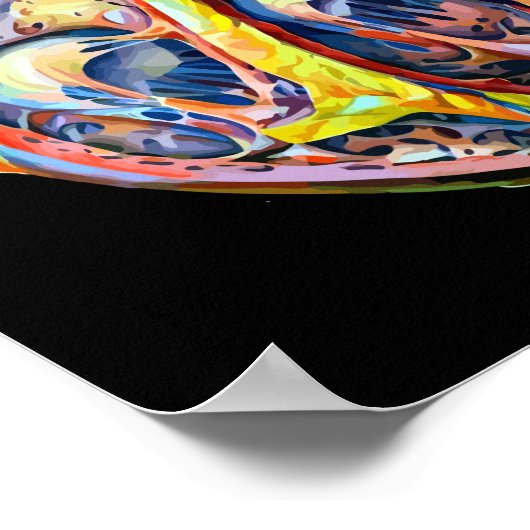 kleurrijke anatomie van het menselijk hart abstrac poster (Hoek)