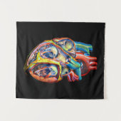 kleurrijke anatomie van het menselijk hart abstrac wandkleed (Voorkant (horizontaal))